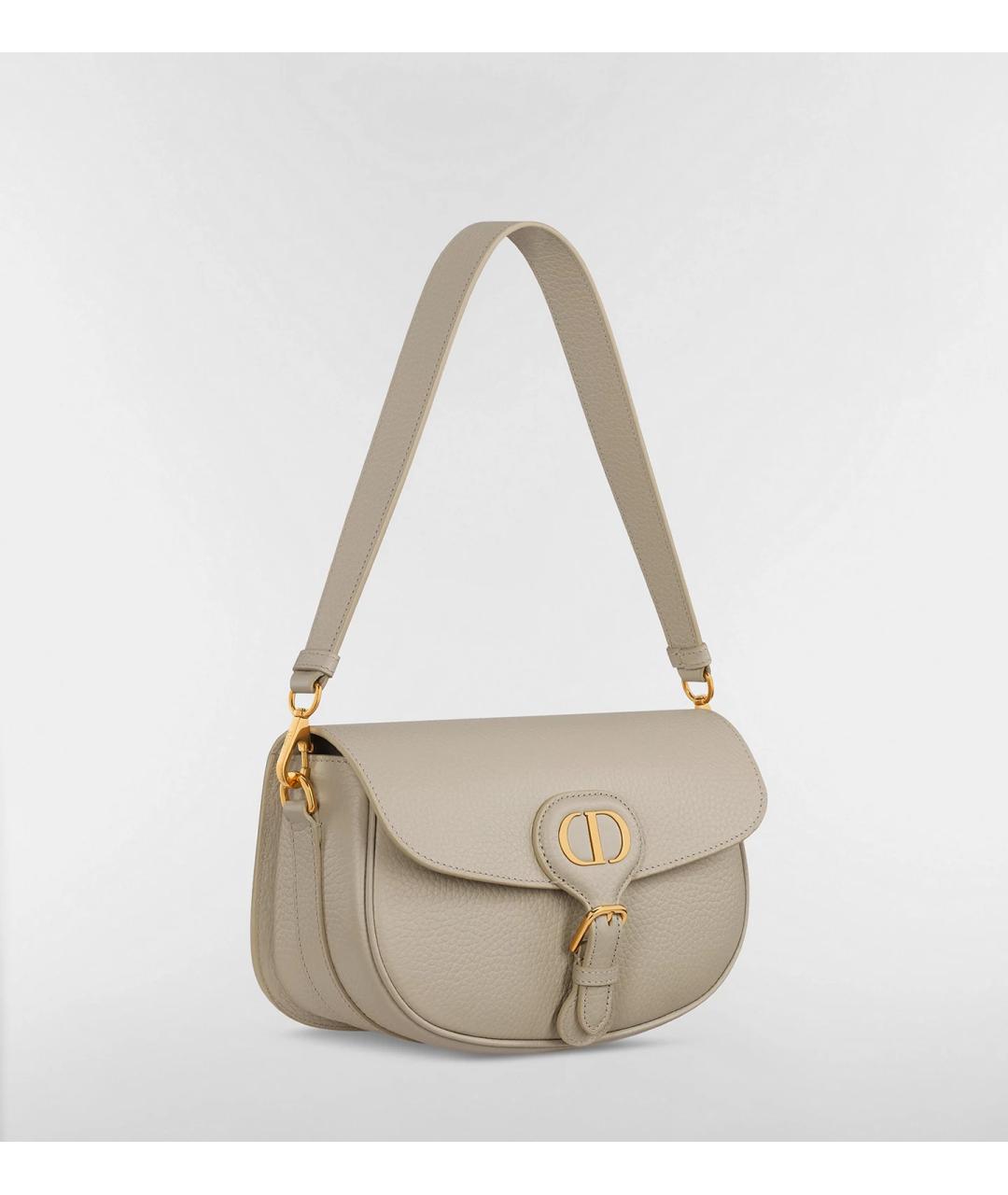 CHRISTIAN DIOR Серая кожаная сумка через плечо, фото 3