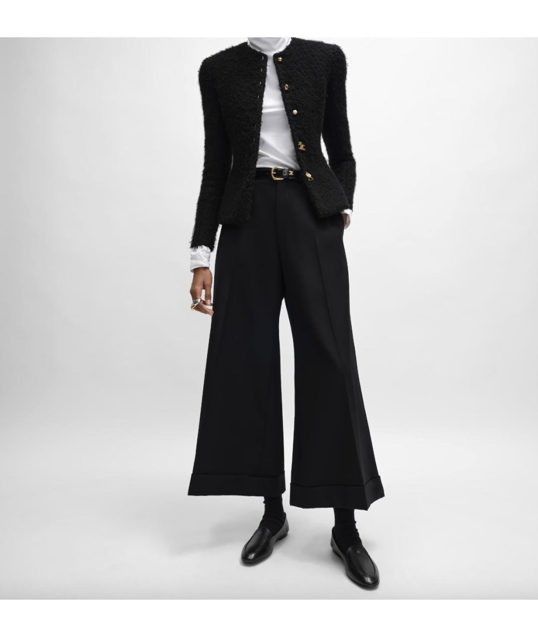 CELINE Черные шерстяные брюки широкие, фото 2