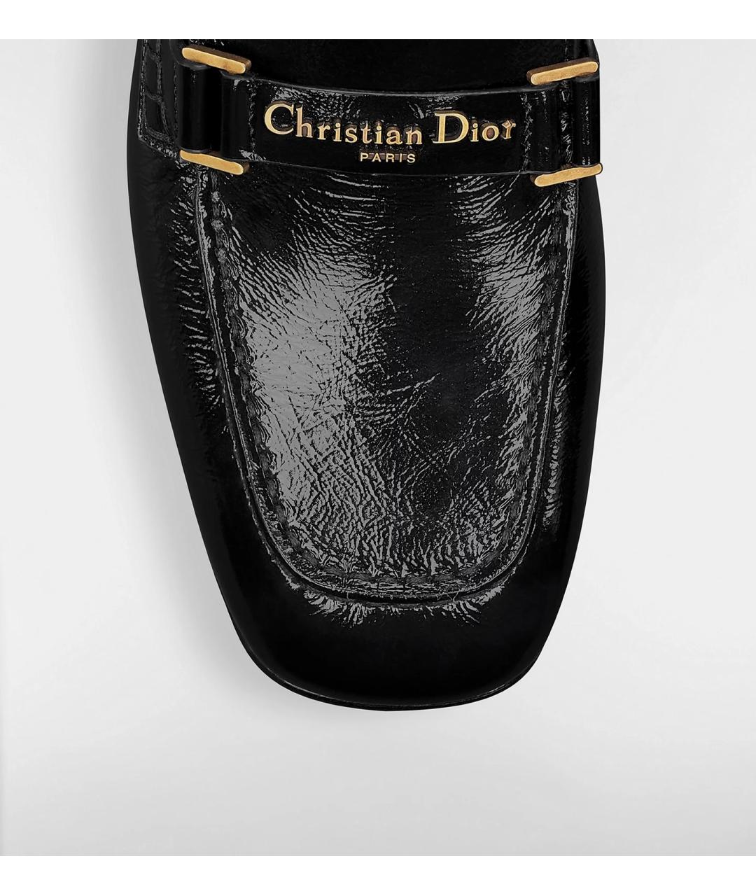 CHRISTIAN DIOR Черные лоферы из лакированной кожи, фото 4
