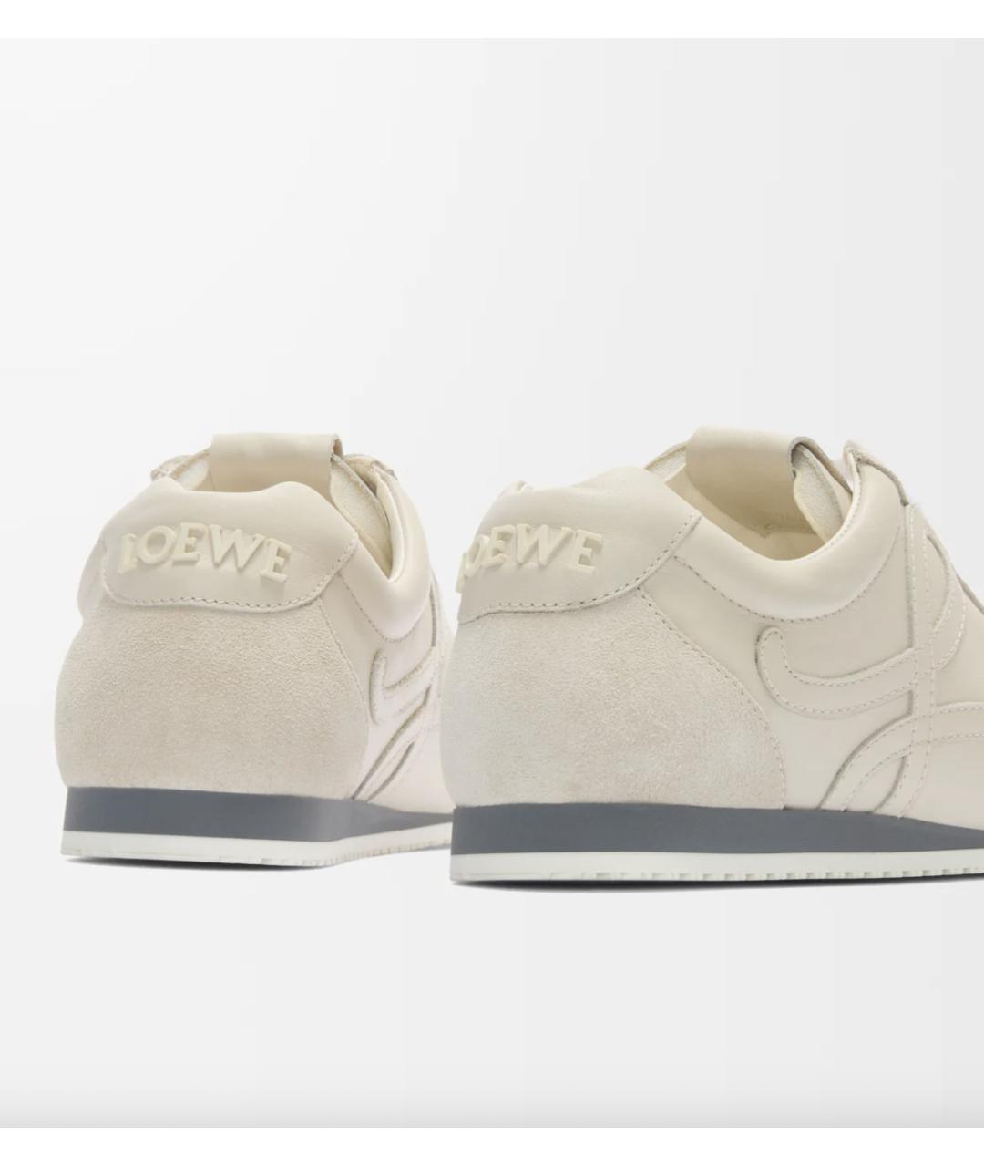 LOEWE Белые кожаные кроссовки, фото 5