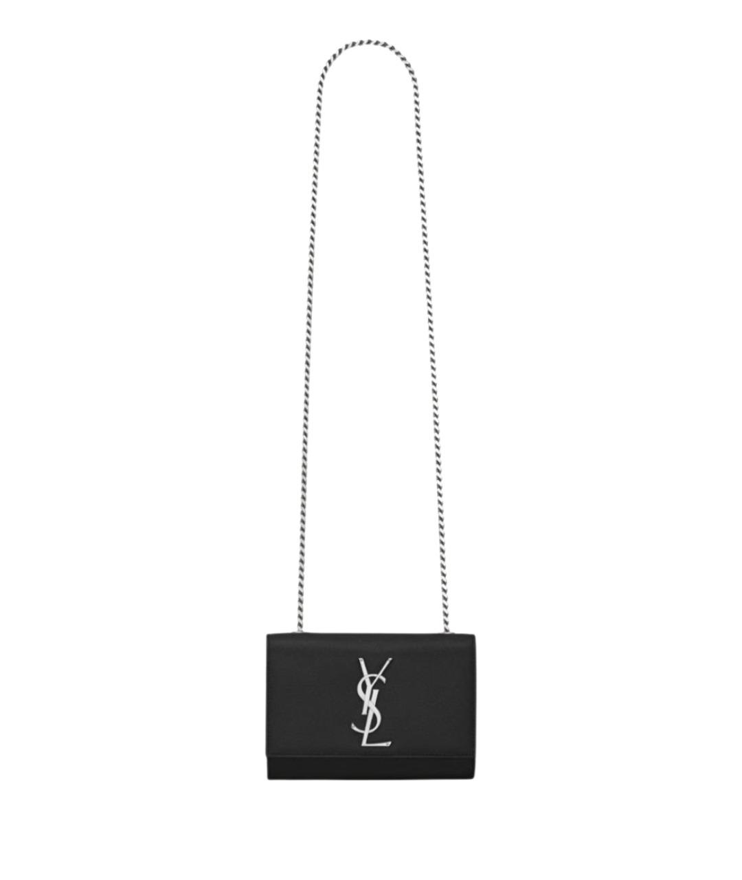 SAINT LAURENT Черная кожаная сумка через плечо, фото 1