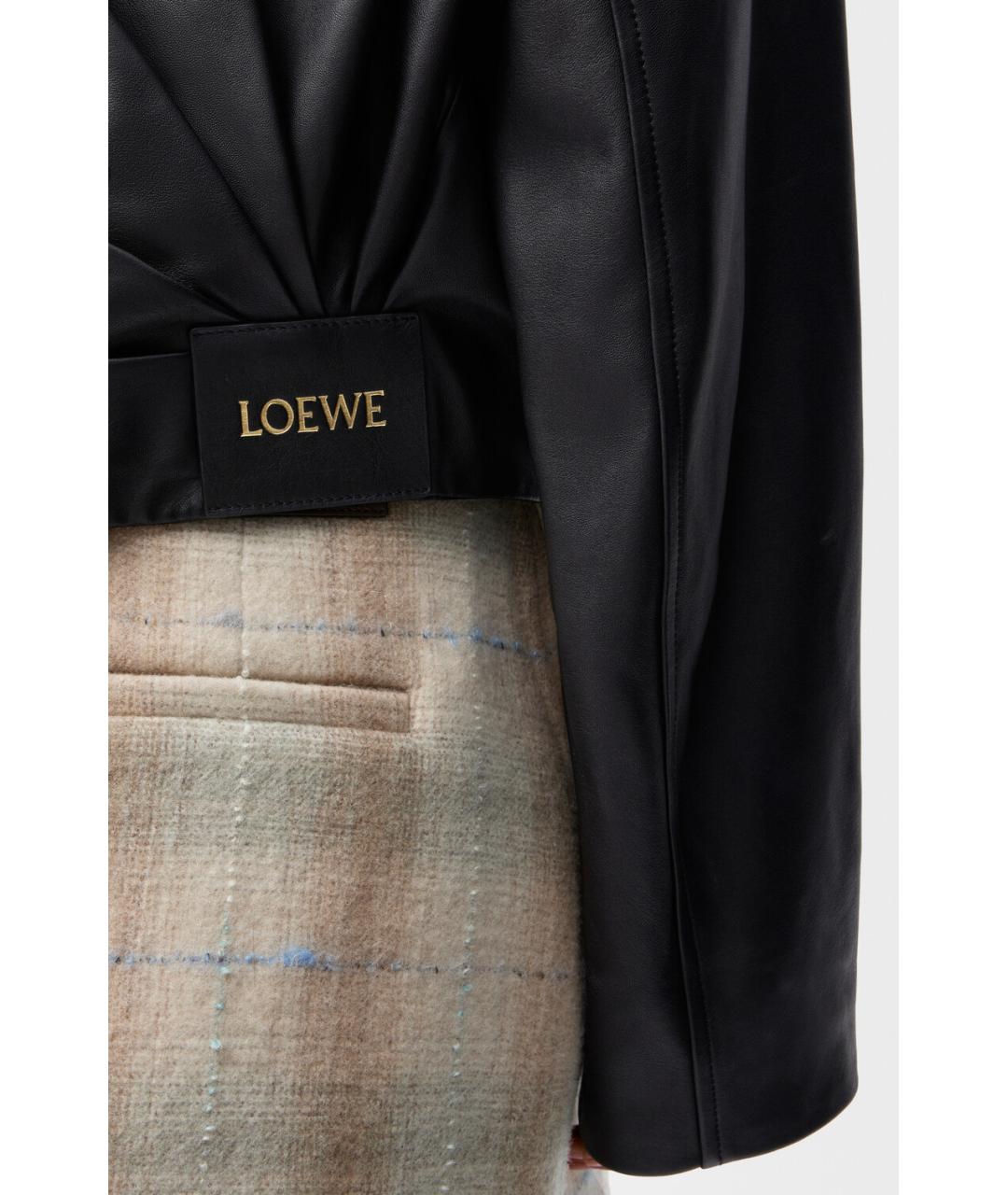 LOEWE Черная кожаная куртка, фото 5