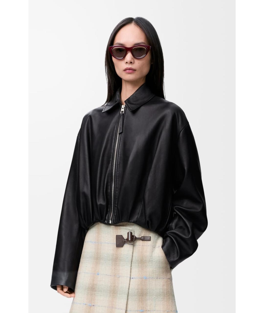 LOEWE Черная кожаная куртка, фото 2