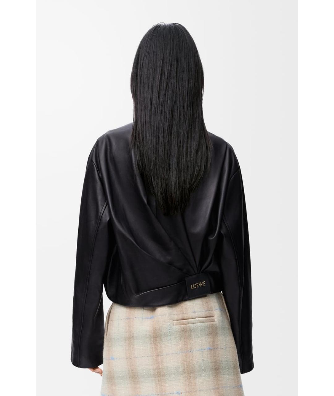 LOEWE Черная кожаная куртка, фото 4