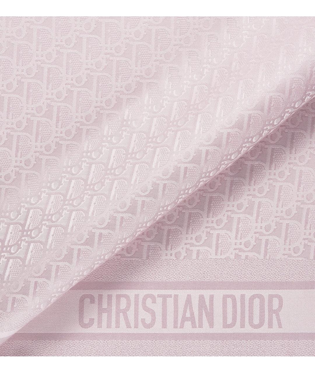 CHRISTIAN DIOR Розовый шелковый шарф, фото 2