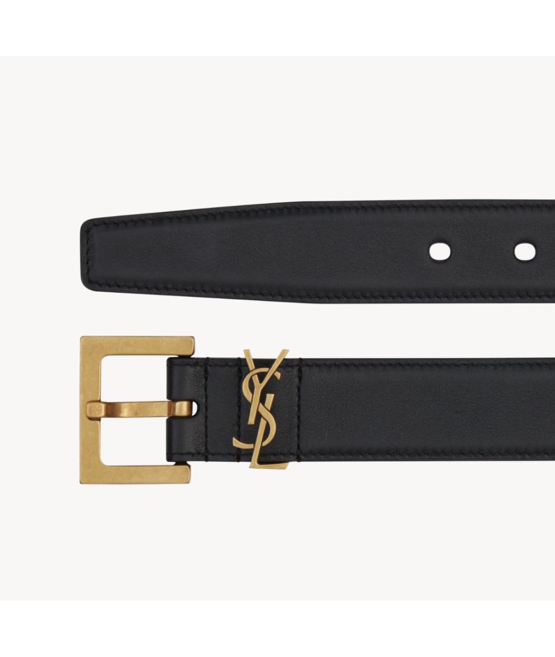 SAINT LAURENT Черный ремень, фото 2