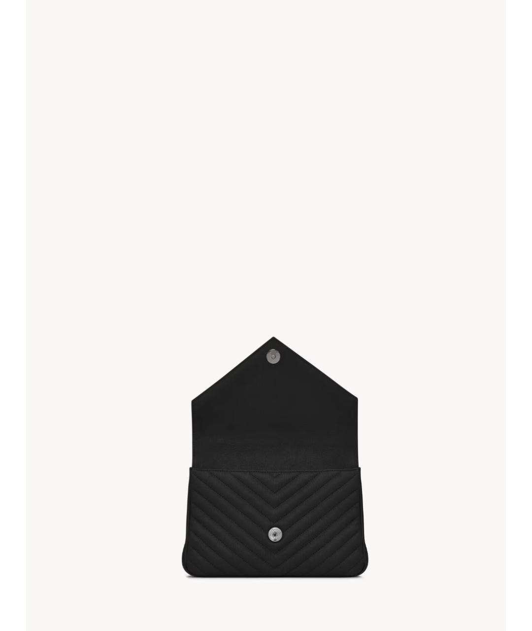 SAINT LAURENT Черная кожаная сумка с короткими ручками, фото 5