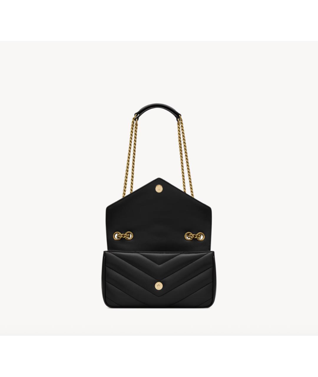 SAINT LAURENT Черная кожаная сумка через плечо, фото 5