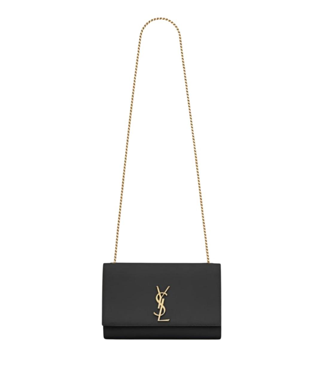 SAINT LAURENT Черная кожаная сумка через плечо, фото 1