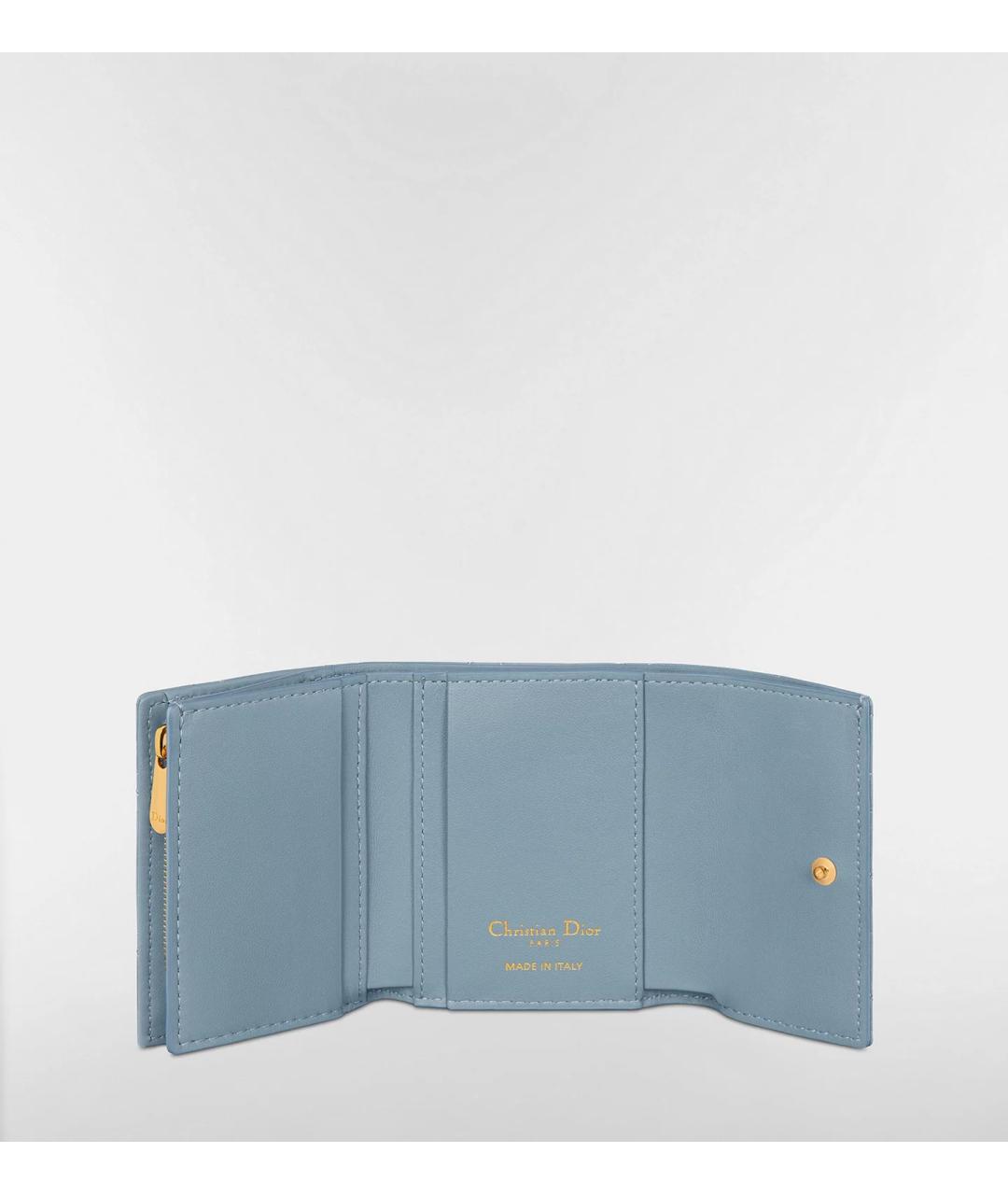 CHRISTIAN DIOR Голубой кожаный кошелек, фото 4