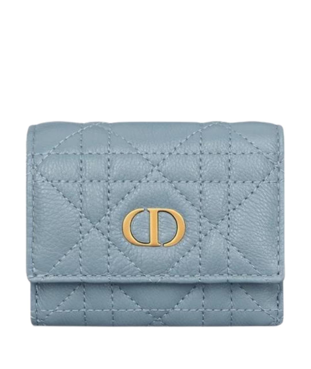 CHRISTIAN DIOR Голубой кожаный кошелек, фото 1