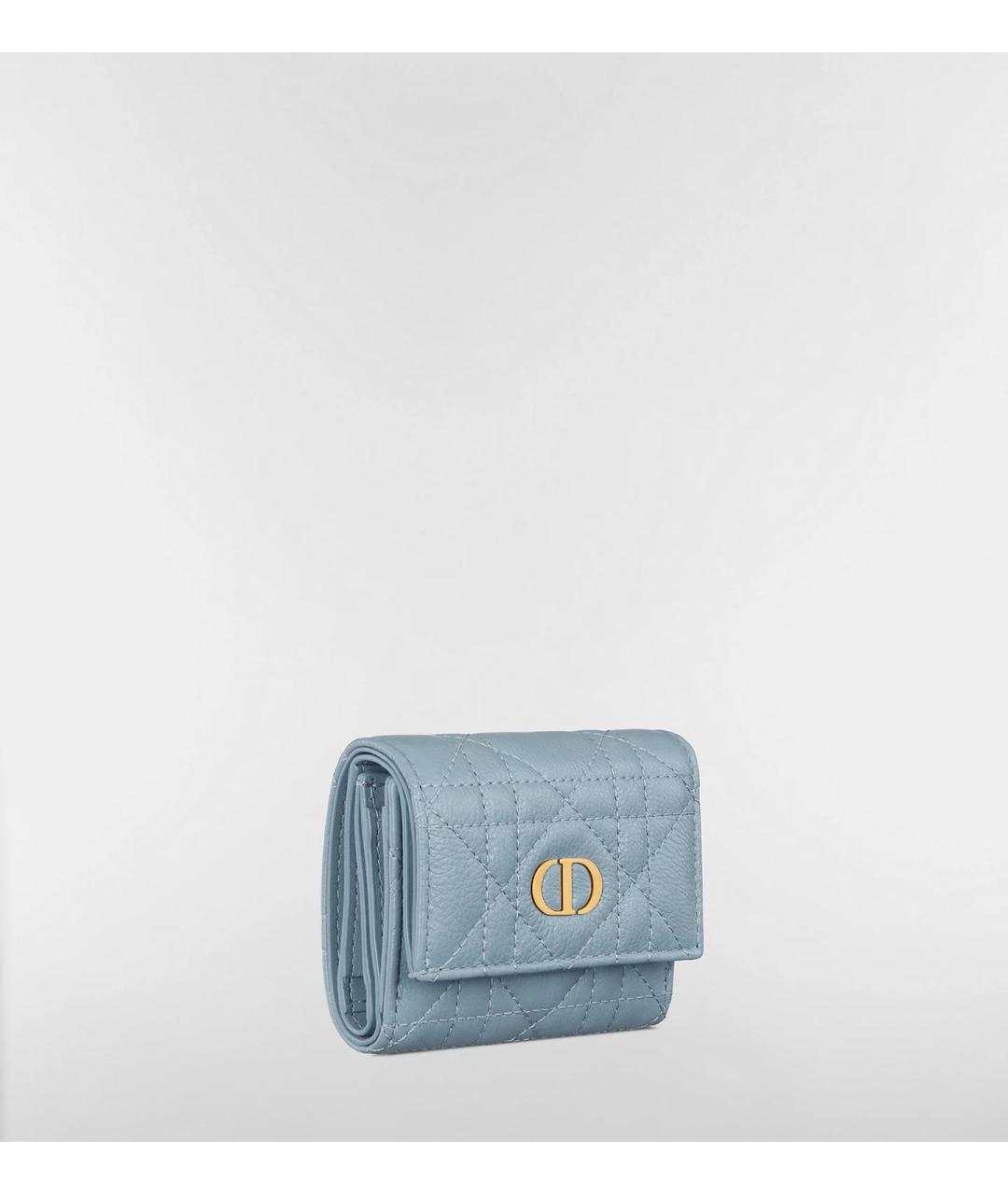 CHRISTIAN DIOR Голубой кожаный кошелек, фото 2