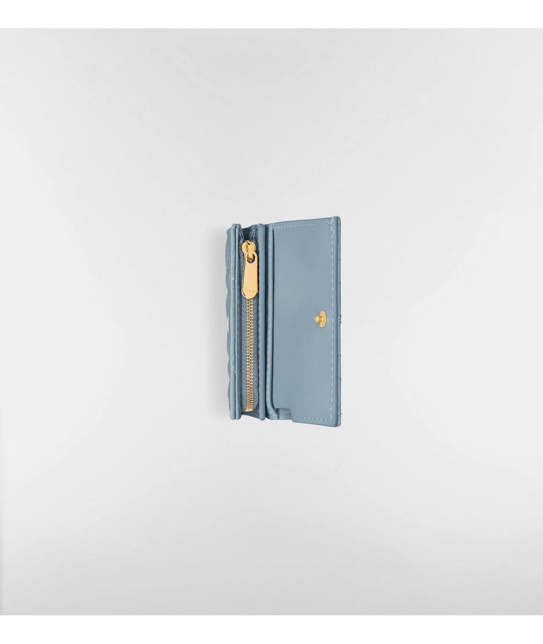 CHRISTIAN DIOR Голубой кожаный кошелек, фото 3