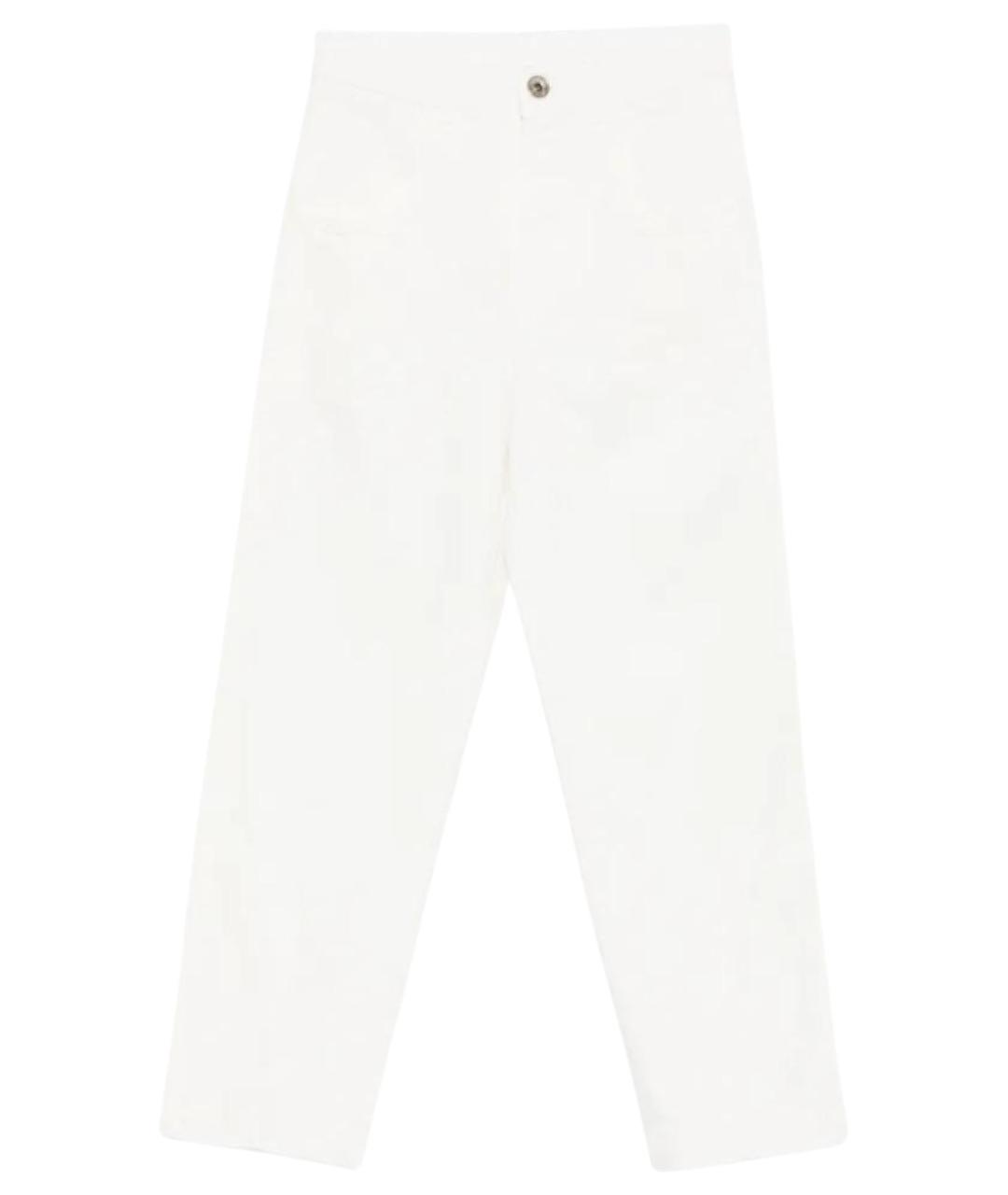 ELEVENTY Белые хлопко-эластановые прямые джинсы, фото 1