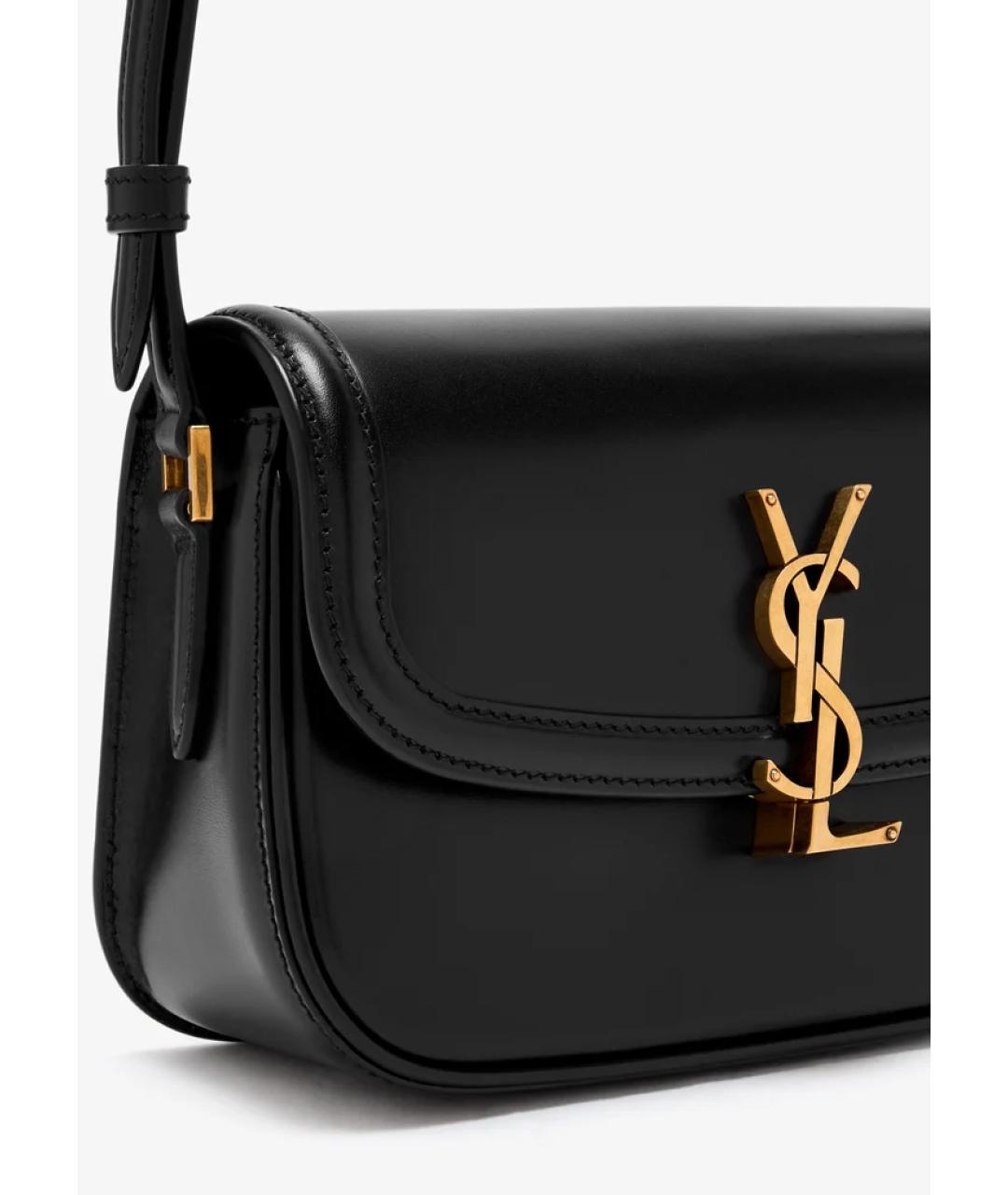 SAINT LAURENT Черная кожаная сумка через плечо, фото 2