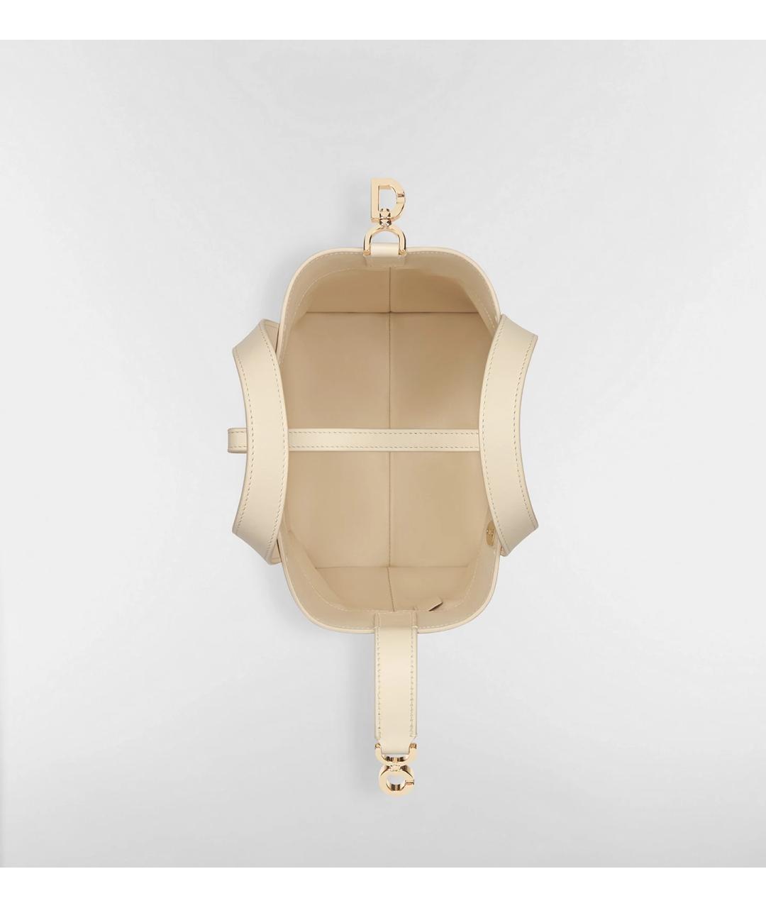 CHRISTIAN DIOR Бежевая кожаная сумка с короткими ручками, фото 5
