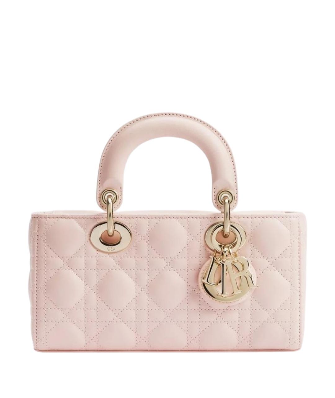 CHRISTIAN DIOR Розовая кожаная сумка с короткими ручками, фото 1