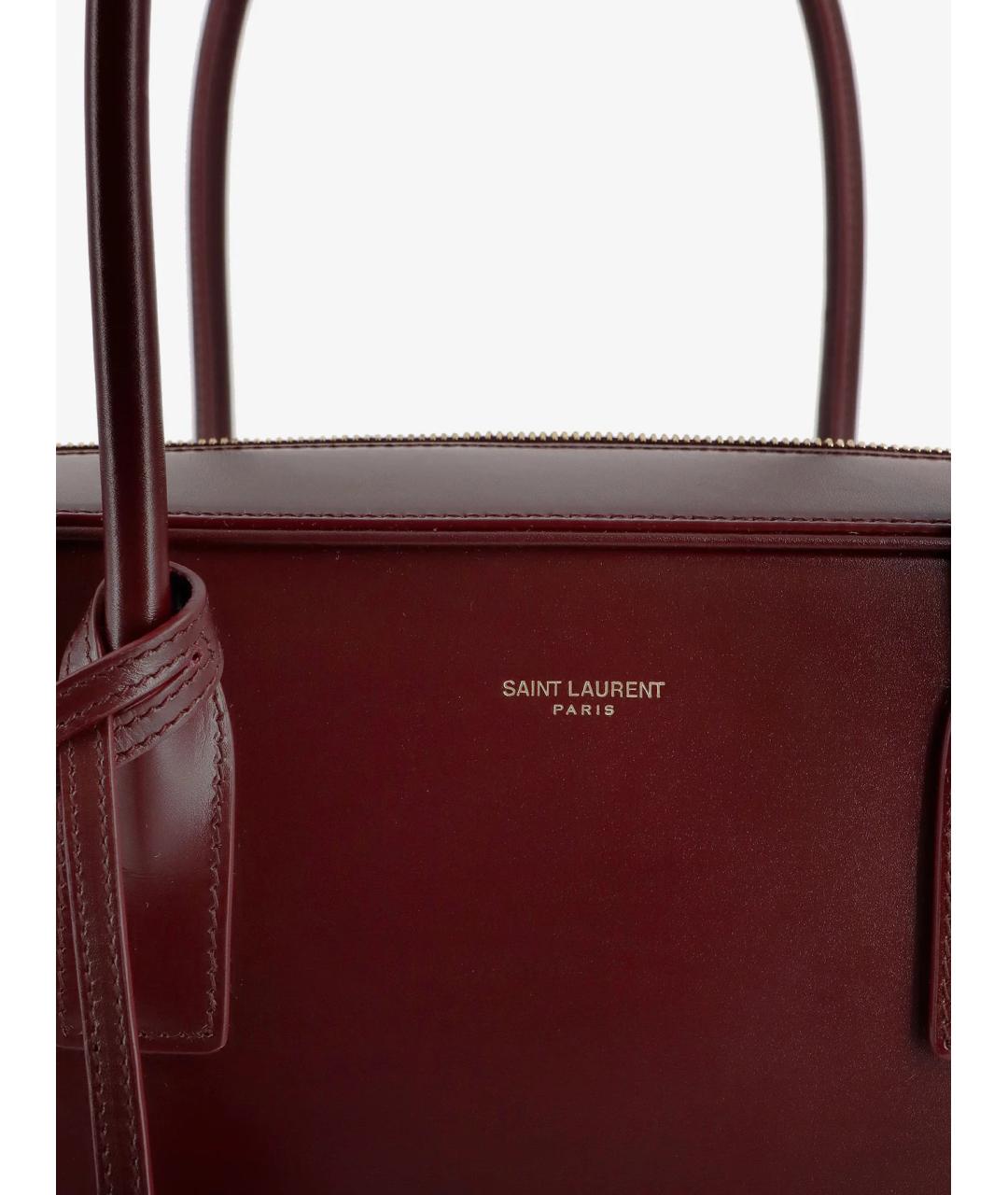SAINT LAURENT Красная кожаная сумка через плечо, фото 6