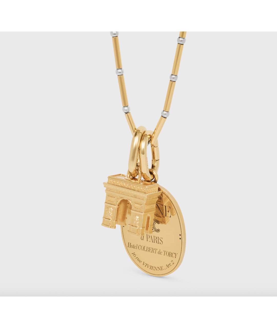 CELINE Золотая латунная подвеска, фото 2
