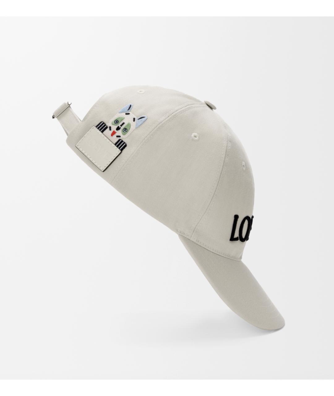 LOEWE Белая хлопковая кепка, фото 3