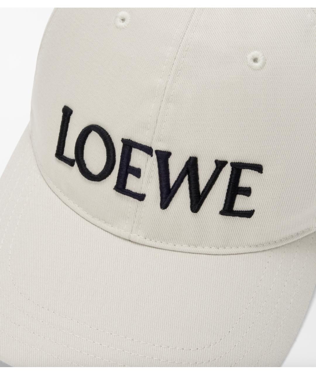 LOEWE Белая хлопковая кепка, фото 4