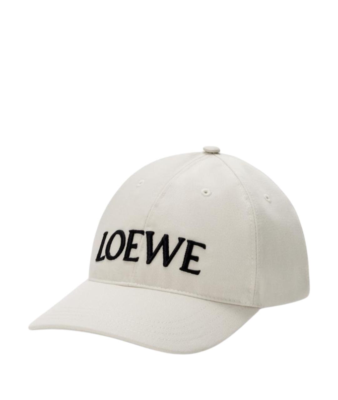 LOEWE Белая хлопковая кепка, фото 1