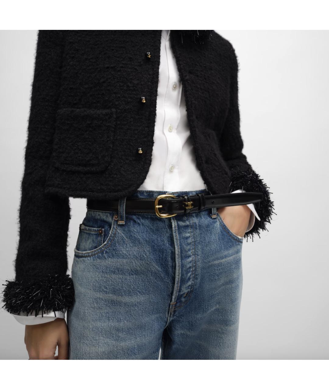 CELINE Черный кожаный ремень, фото 2