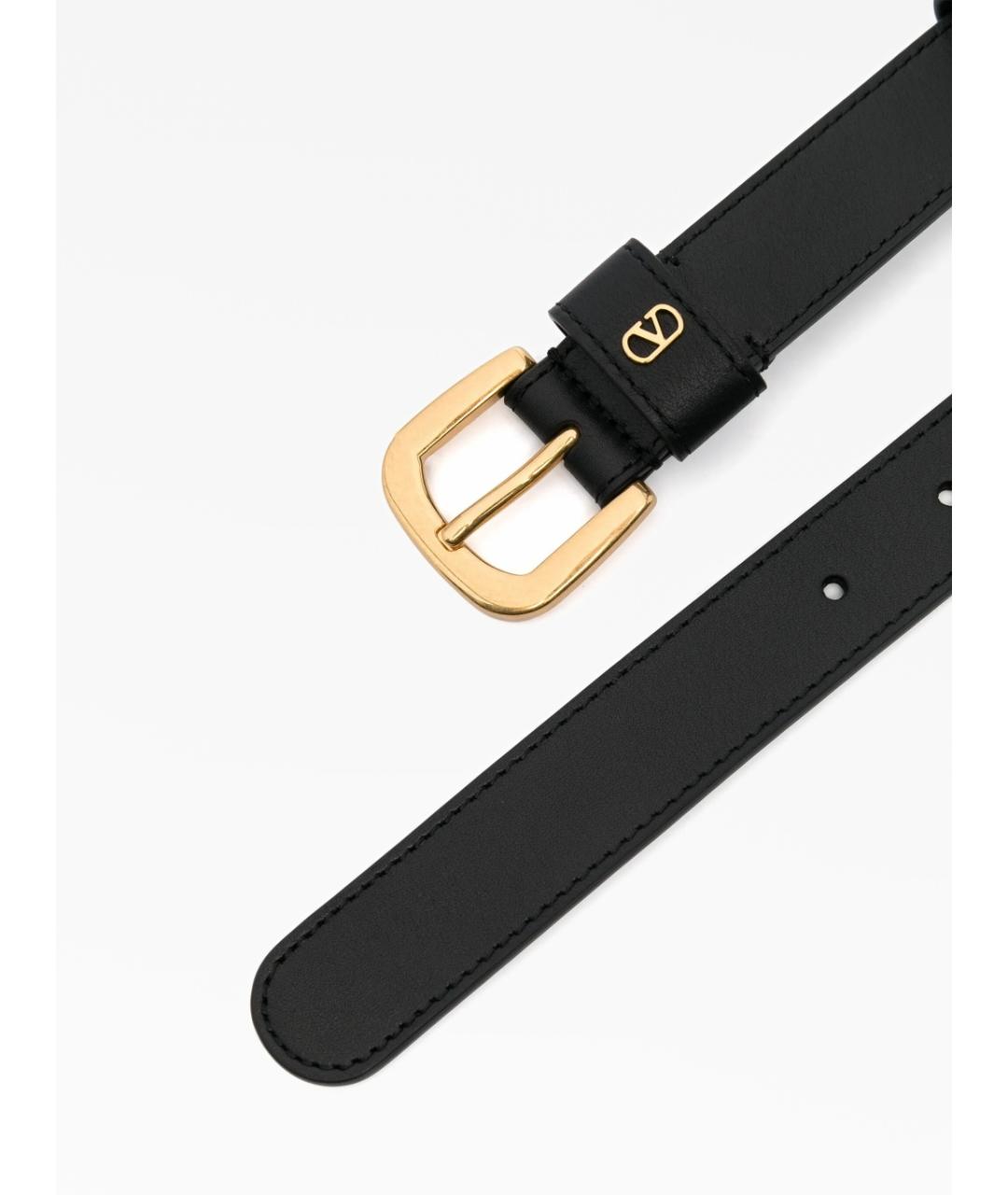 VALENTINO Черный кожаный ремень, фото 3