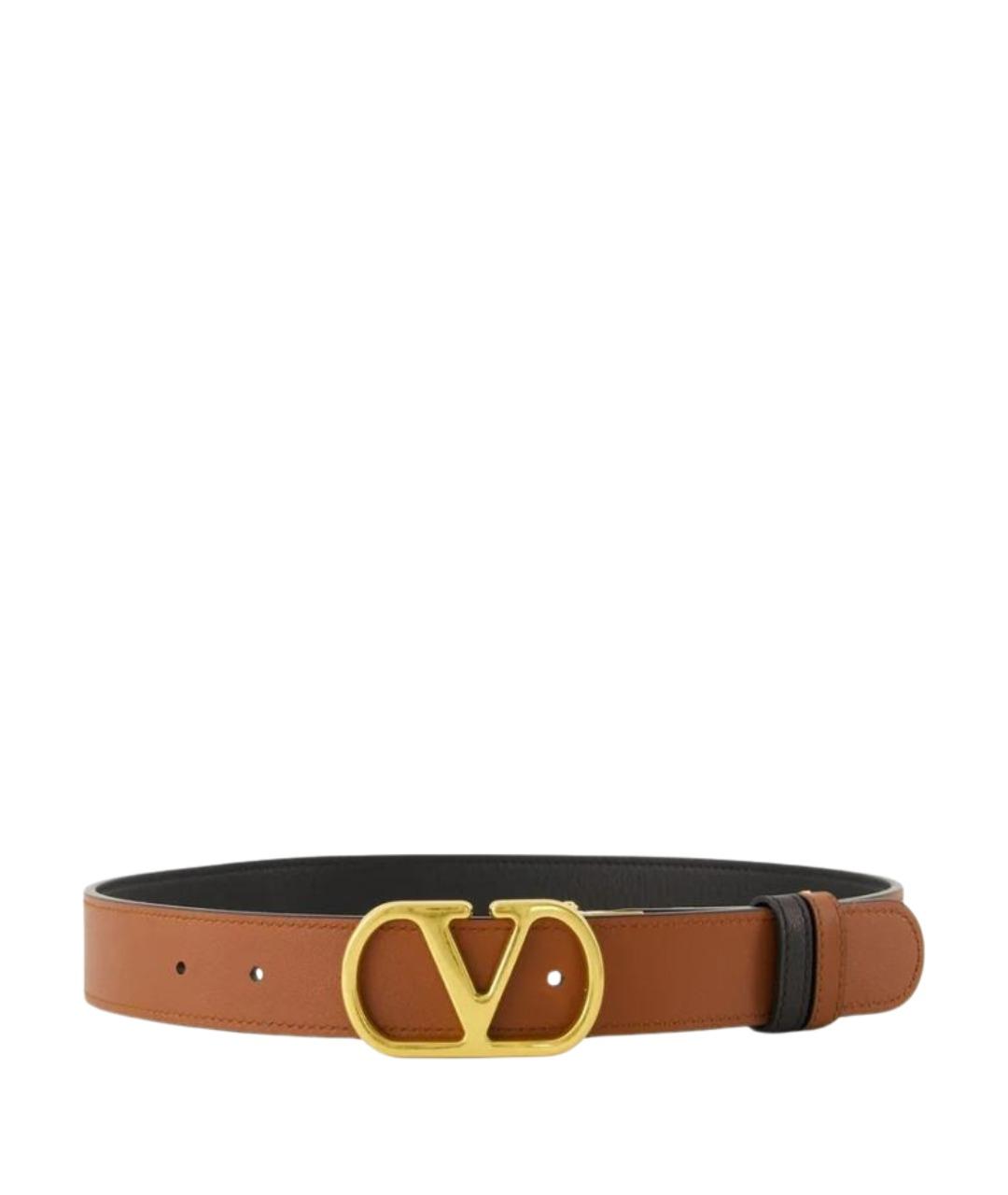 VALENTINO Коричневый кожаный ремень, фото 1