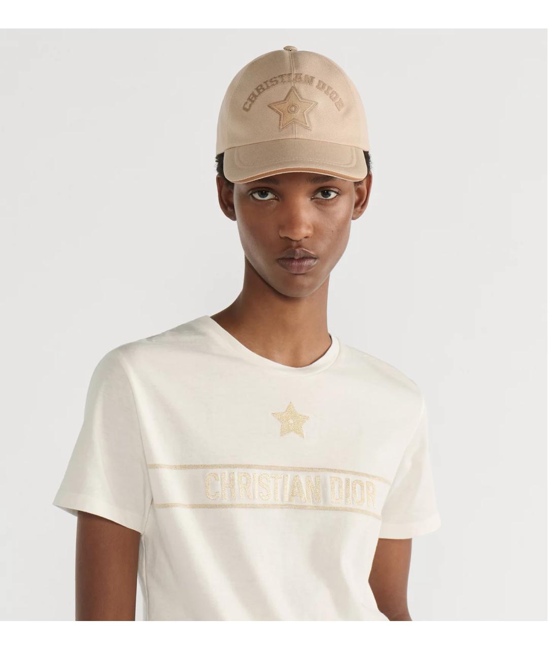 CHRISTIAN DIOR Бежевая хлопковая кепка, фото 2