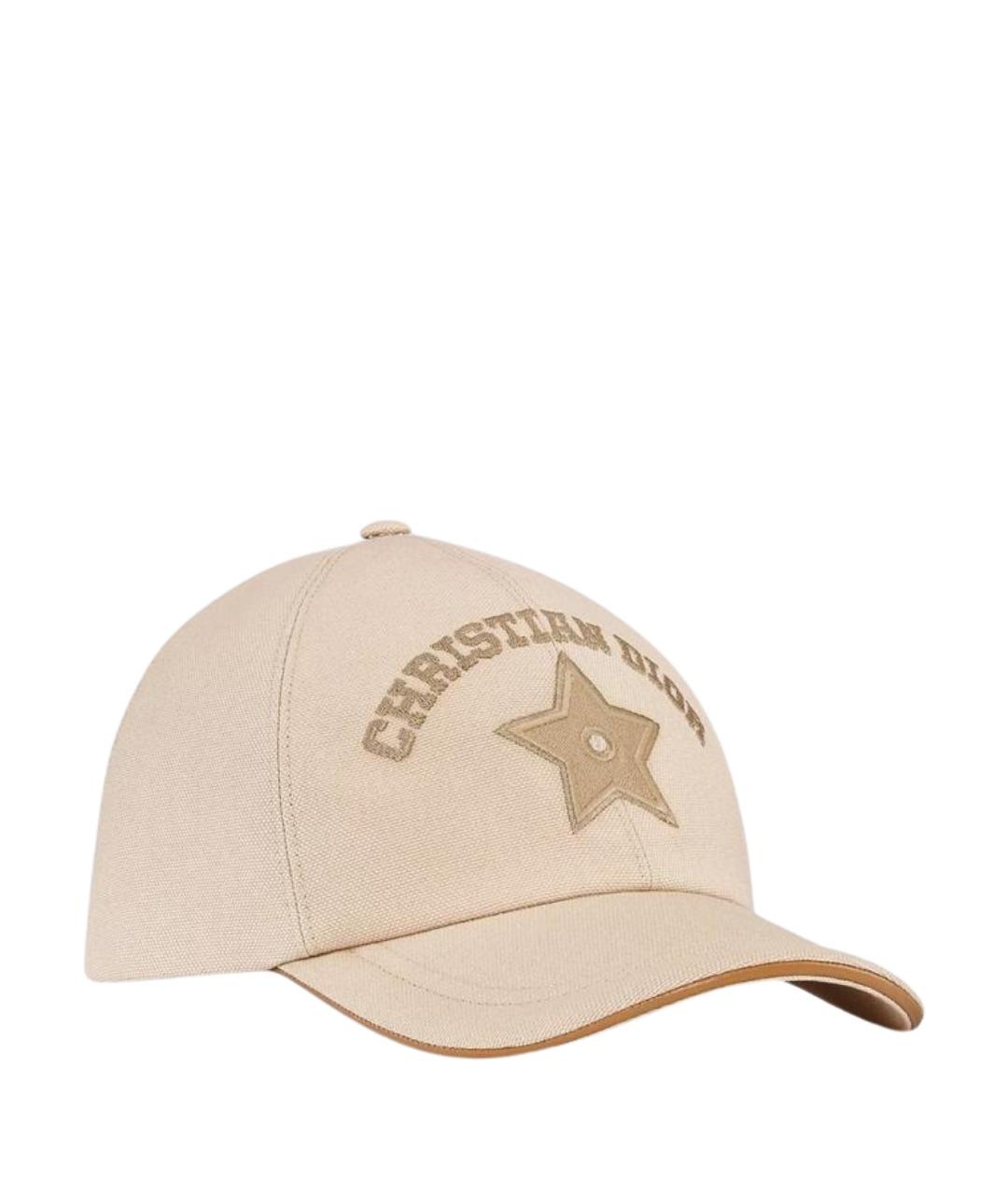 CHRISTIAN DIOR Бежевая хлопковая кепка, фото 1