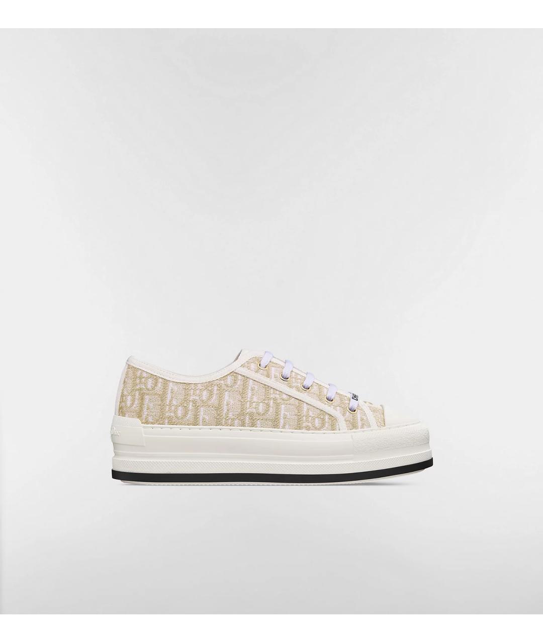 CHRISTIAN DIOR Золотые текстильные кеды, фото 6