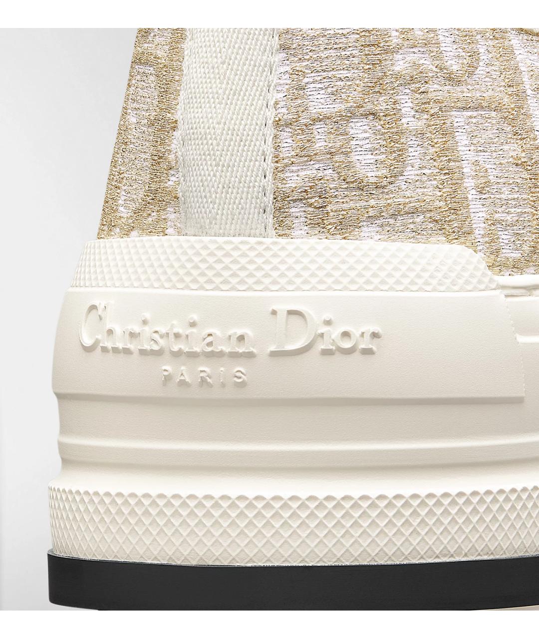 CHRISTIAN DIOR Золотые текстильные кеды, фото 4
