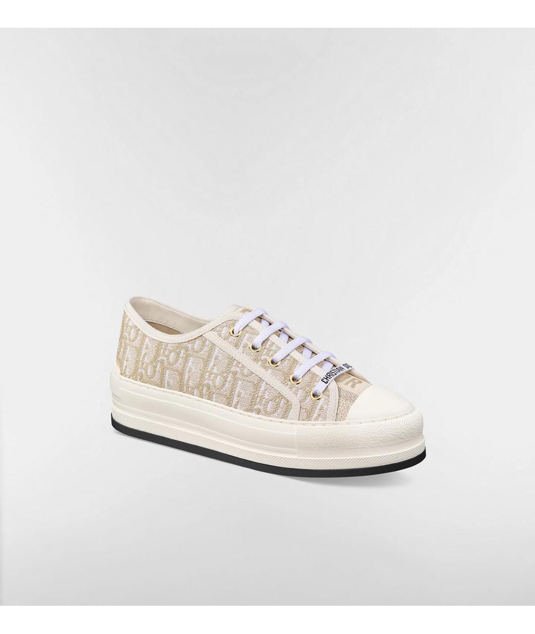 CHRISTIAN DIOR Золотые текстильные кеды, фото 5