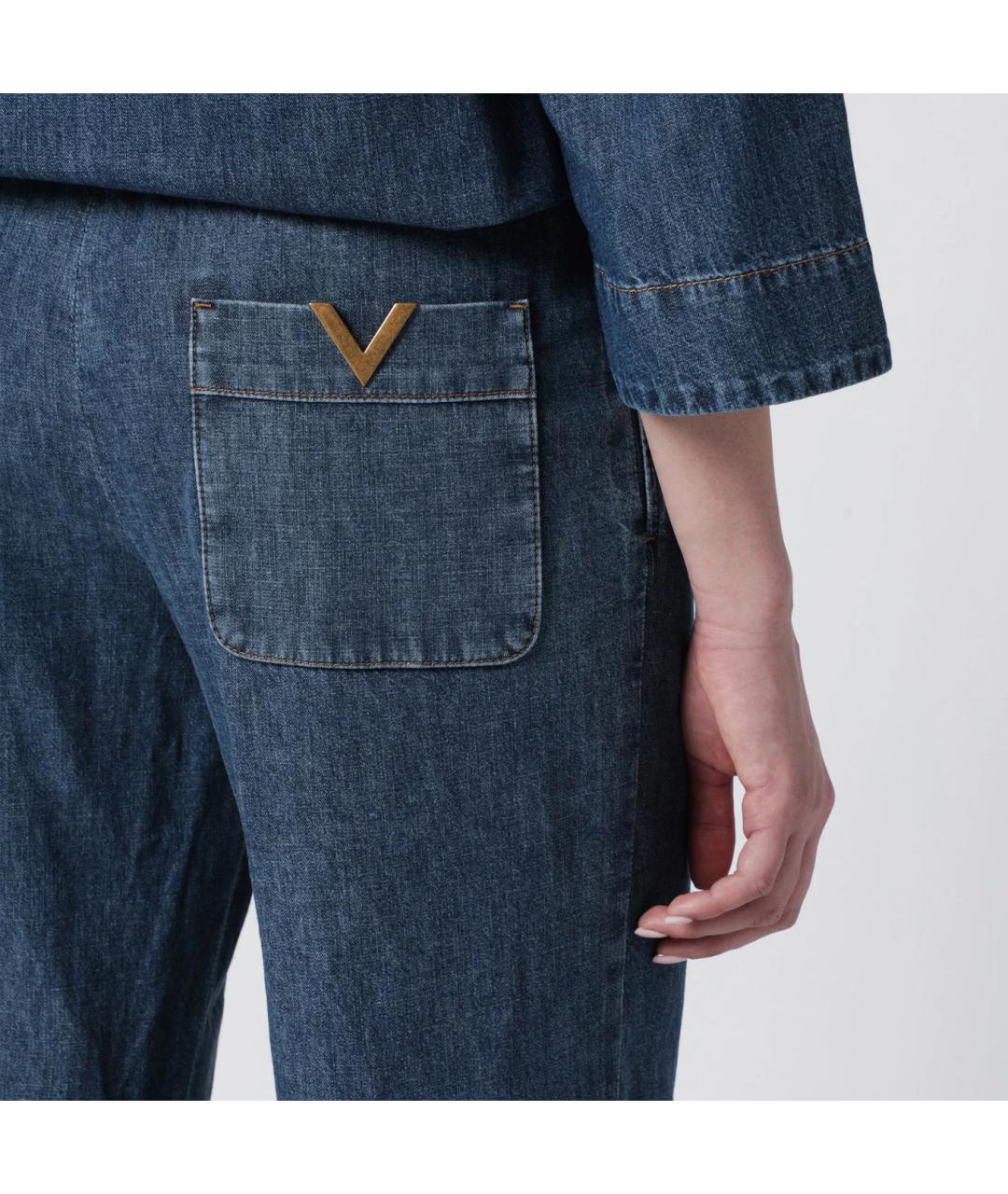 VALENTINO Синие хлопковые джинсы клеш, фото 5