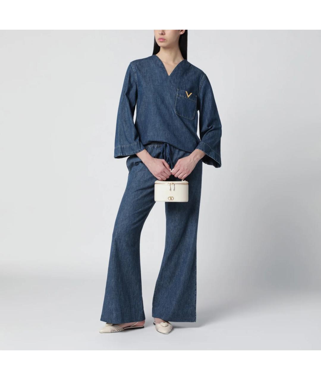 VALENTINO Синие хлопковые джинсы клеш, фото 3