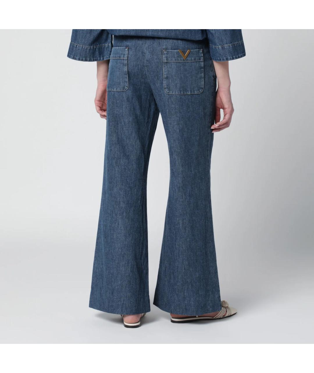 VALENTINO Синие хлопковые джинсы клеш, фото 4