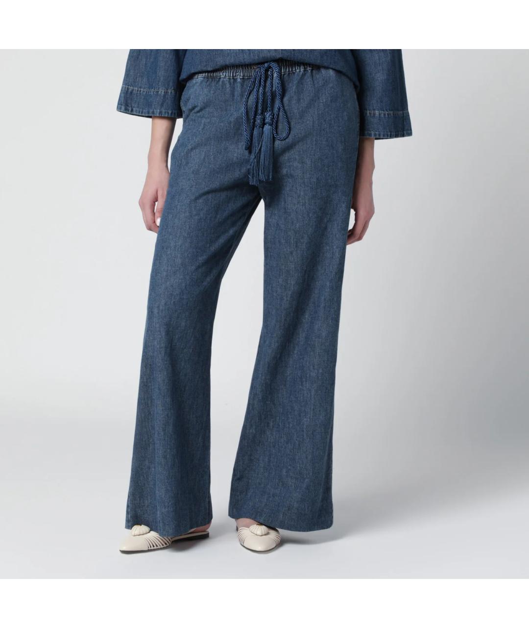 VALENTINO Синие хлопковые джинсы клеш, фото 6