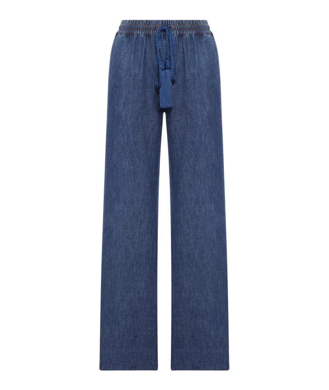 VALENTINO Синие хлопковые джинсы клеш, фото 1