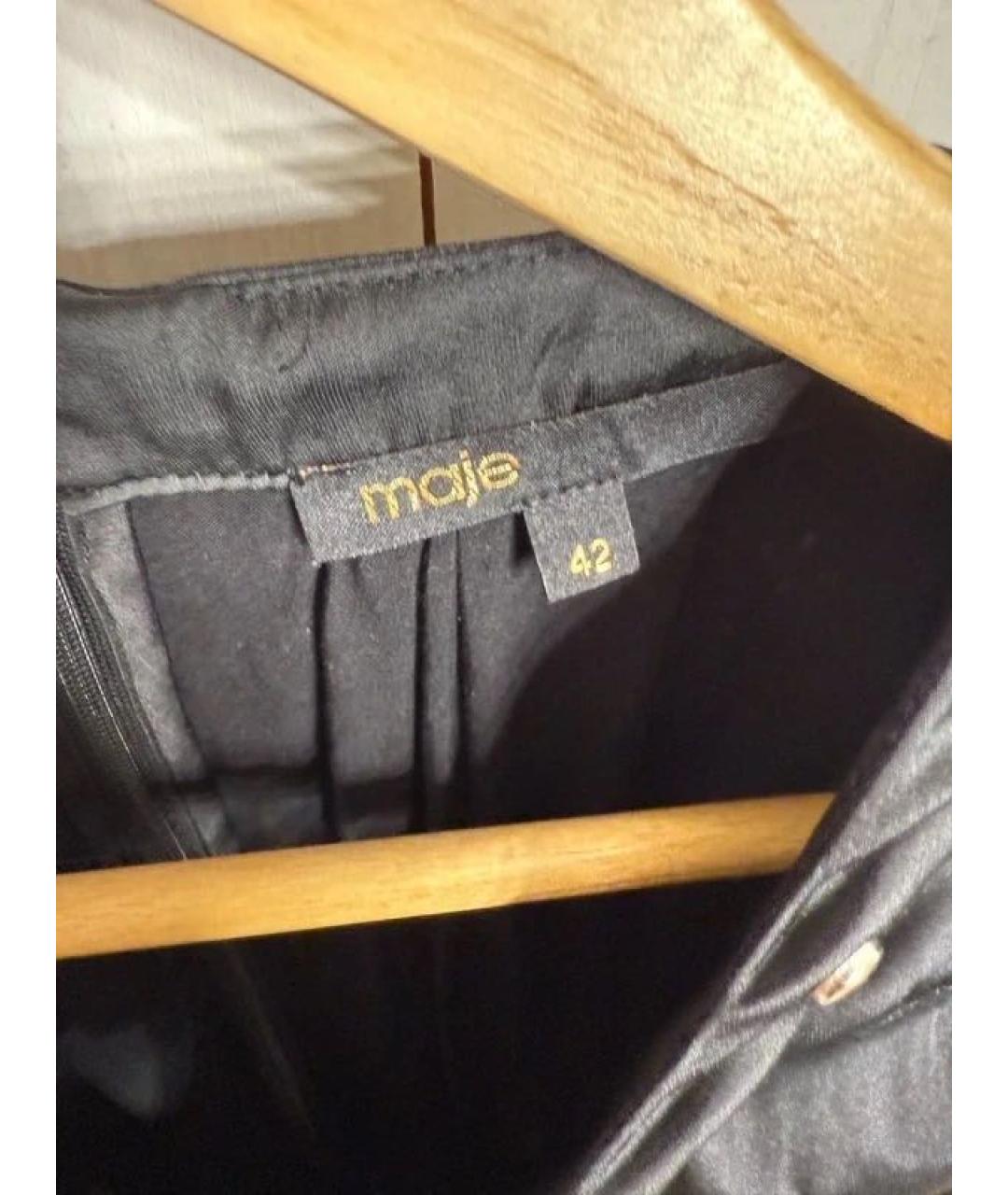 MAJE Черное полиэстеровое платье, фото 4