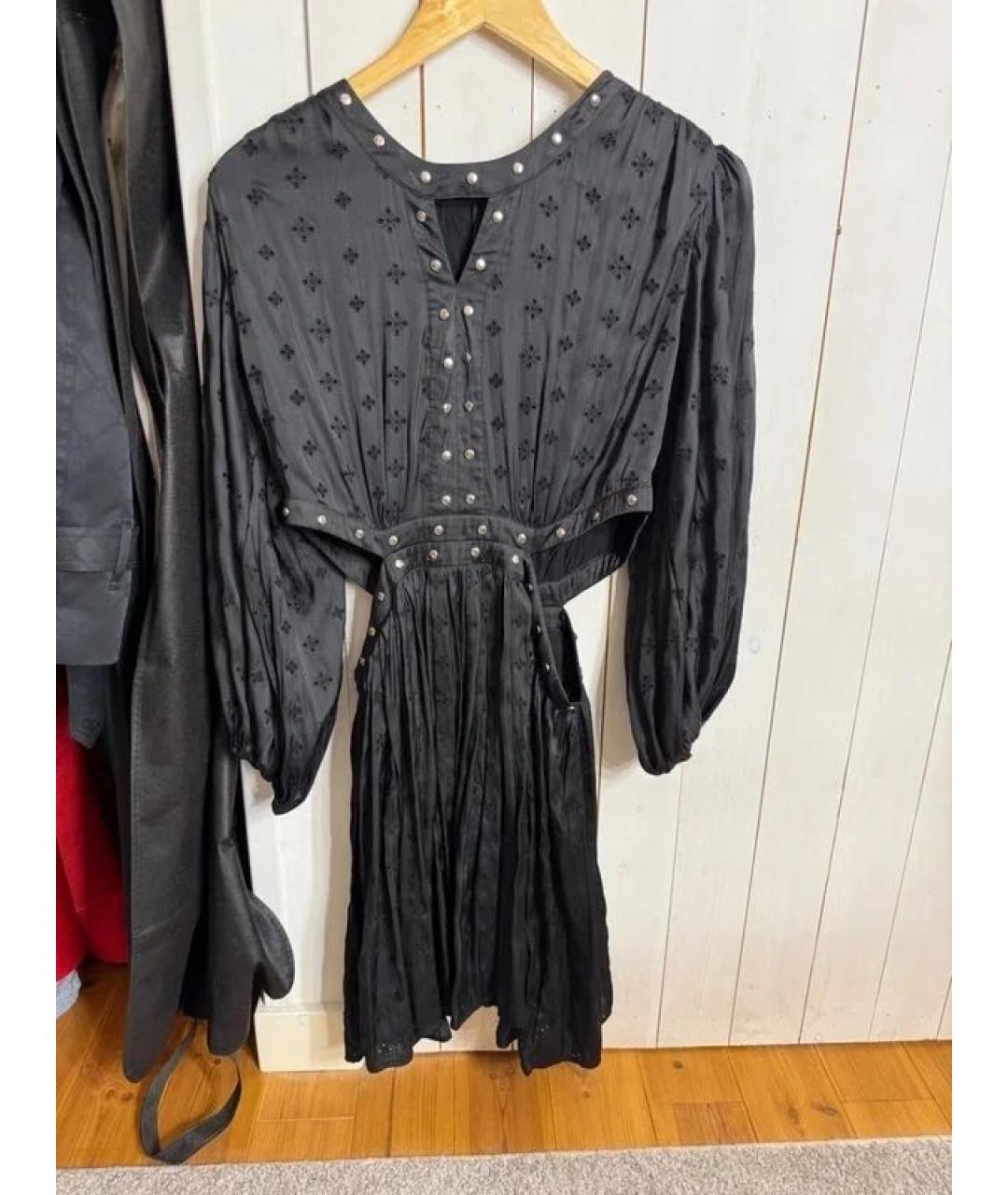 MAJE Черное полиэстеровое платье, фото 5