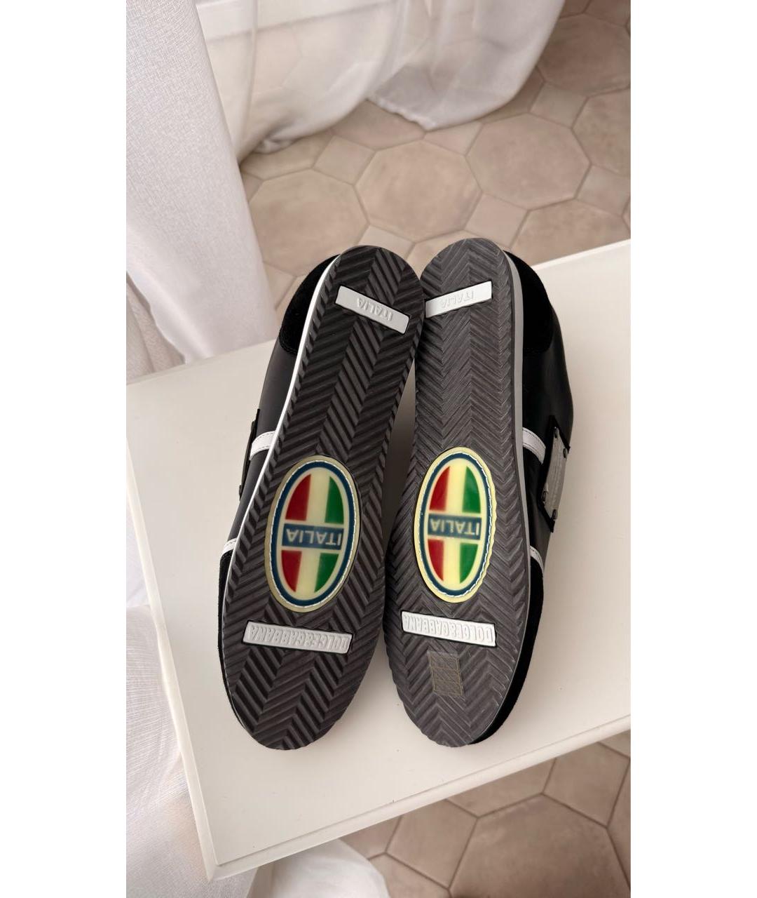 DOLCE&GABBANA Черные замшевые низкие кроссовки / кеды, фото 4