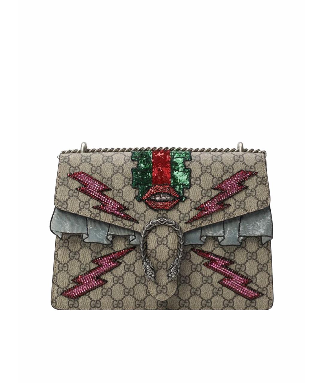 GUCCI Бежевая замшевая сумка через плечо, фото 5