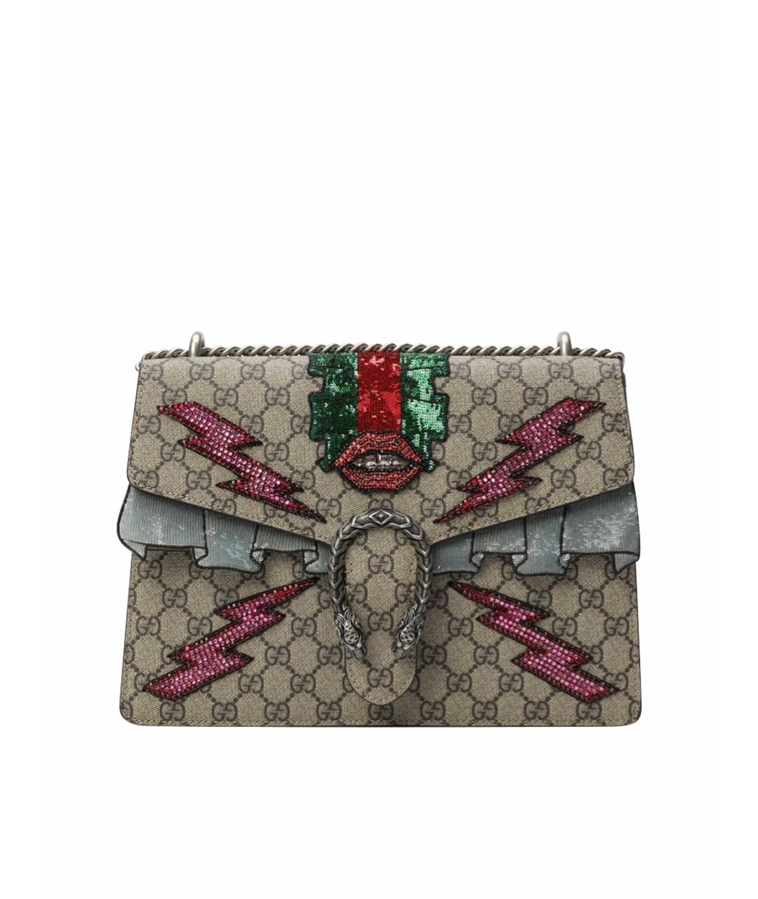 GUCCI Бежевая замшевая сумка через плечо, фото 1