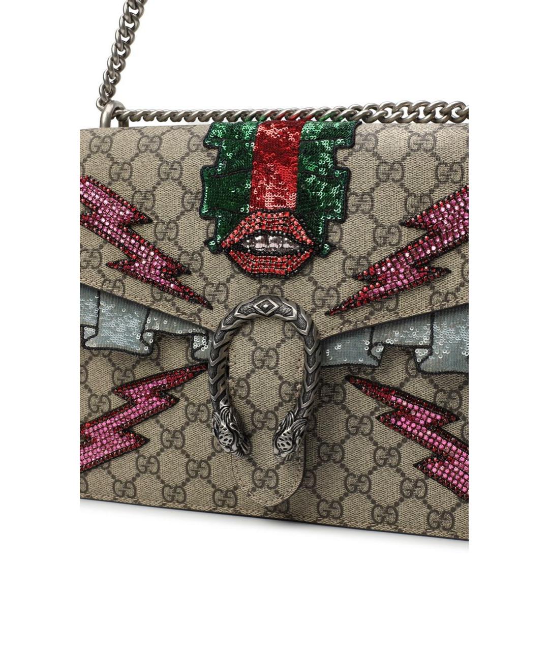 GUCCI Бежевая замшевая сумка через плечо, фото 3