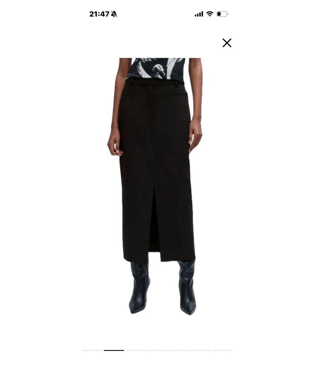 HUGO Черная полиэстеровая юбка макси, фото 5