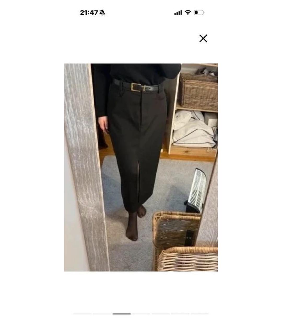 HUGO Черная полиэстеровая юбка макси, фото 2