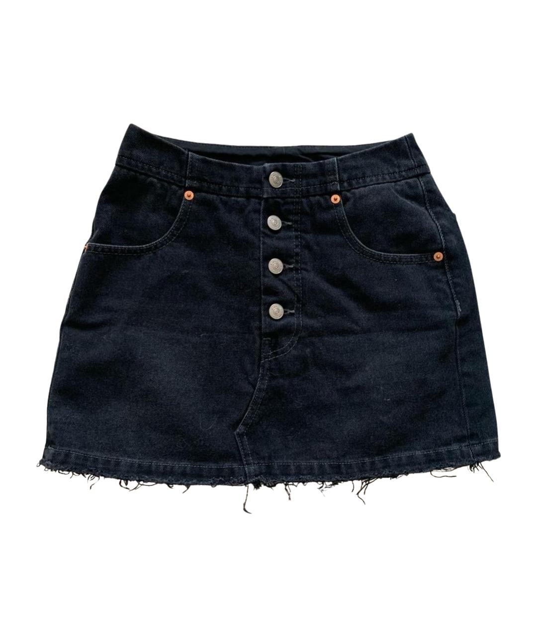 MM6 MAISON MARGIELA Черная хлопковая юбка мини, фото 1