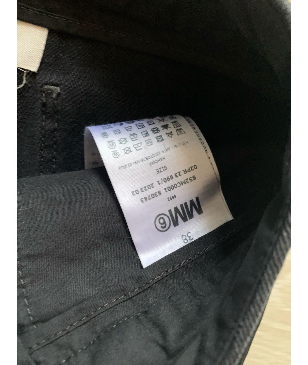 MM6 MAISON MARGIELA Черная хлопковая юбка мини, фото 5