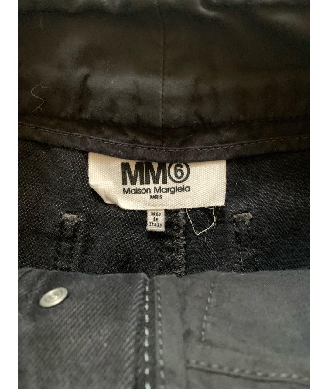 MM6 MAISON MARGIELA Черная хлопковая юбка мини, фото 3